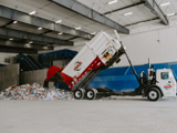 Recycling Truck Tipping At Rumpke's Cincinnati Recycling Center