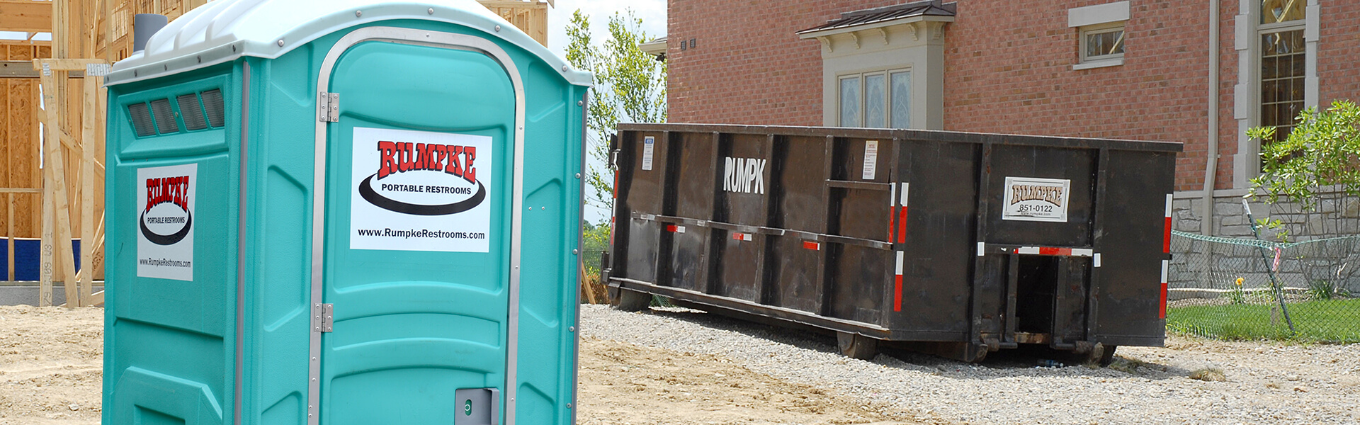 Rumpke Portable Restroom And Dumpster On Construction Site 1