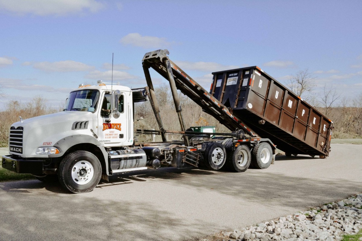 Rumpke Commercial Dumpster And Roll Off Truck