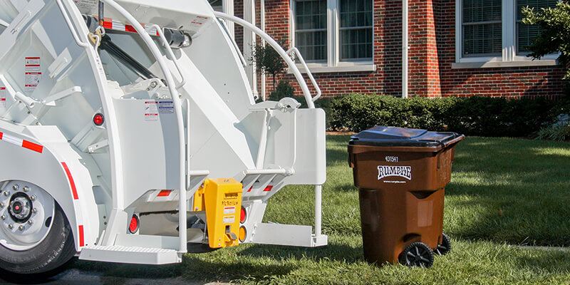 95 Gallon Trash Cart Near Rumpke Truck For Trash Pickup 1