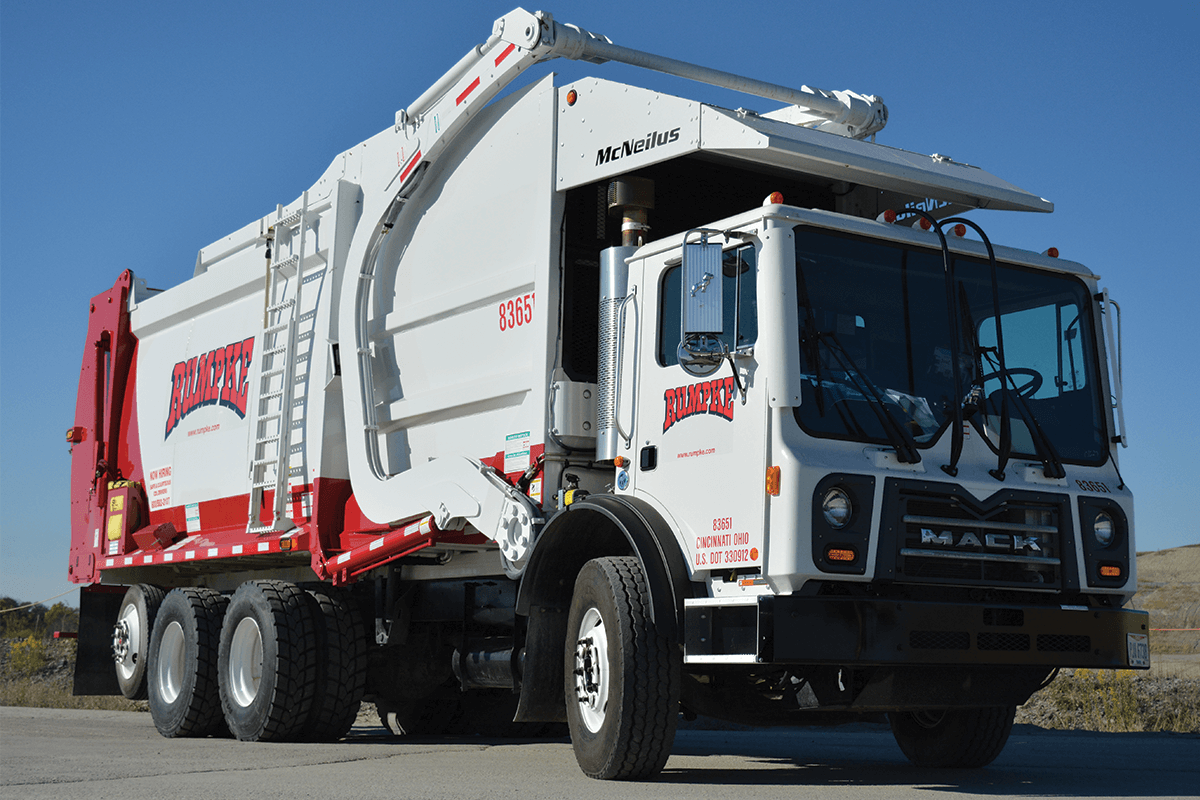 Rumpke Trash Pickup Truck in Columbus, IN